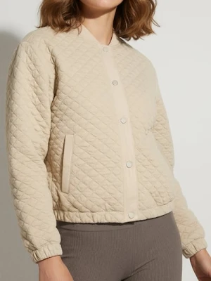 Sinsay - Pikowana kurtka bomberka - beżowy