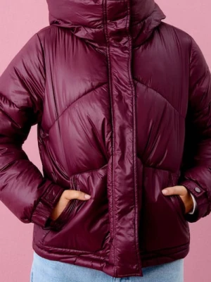 Sinsay - Pikowana kurtka puffer - bordowy