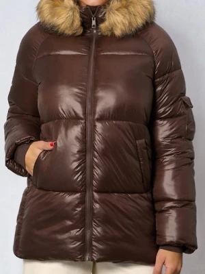 Sinsay - Pikowana kurtka puffer - brązowy