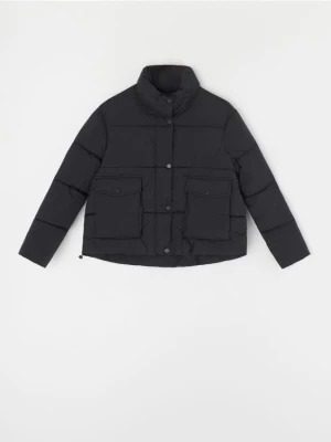 Sinsay - Pikowana kurtka puffer - czarny