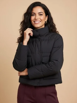 Sinsay - Pikowana kurtka puffer - czarny