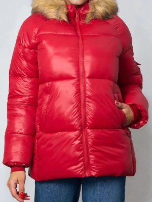 Sinsay - Pikowana kurtka puffer - czerwony