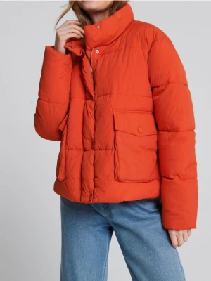 Sinsay - Pikowana kurtka puffer - pomarańczowy