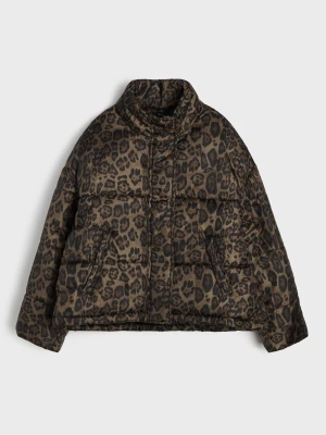 Sinsay - Pikowana kurtka puffer w panterkę - wielobarwny