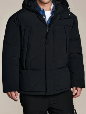 Sinsay - Pikowana kurtka puffer z kapturem - czarny