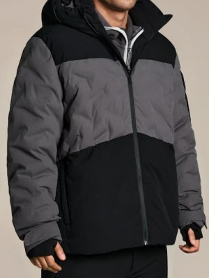 Sinsay - Pikowana kurtka puffer z kapturem - czarny