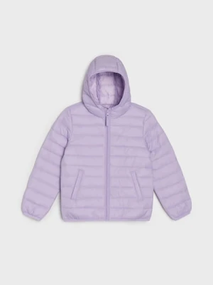 Sinsay - Pikowana kurtka puffer z kapturem - fioletowy