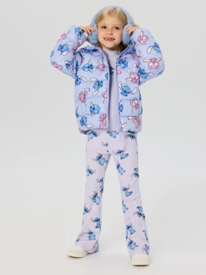Sinsay - Pikowana kurtka puffer z kapturem Lilo & Stitch - błękitny