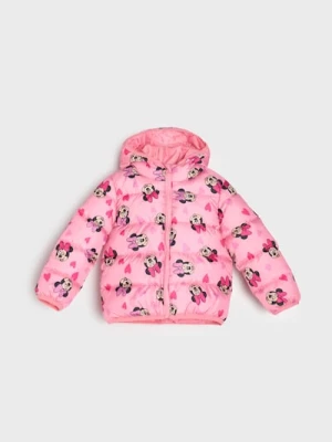 Sinsay - Pikowana kurtka puffer z kapturem Minnie Mouse - różowy