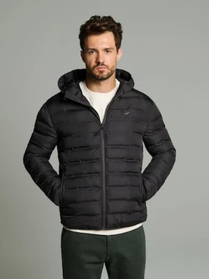 Sinsay - Pikowana kurtka puffer z kapturem - szary