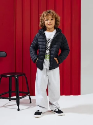 Sinsay - Pikowana kurtka puffer z kapturem z nylonu - czarny