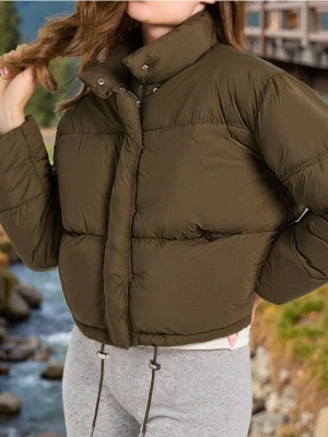 Sinsay - Pikowana kurtka puffer - zielony