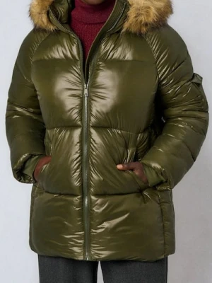 Sinsay - Pikowana kurtka puffer - zielony