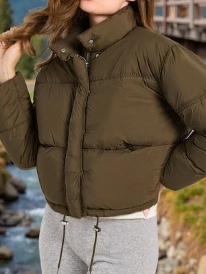 Sinsay - Pikowana kurtka puffer - zielony