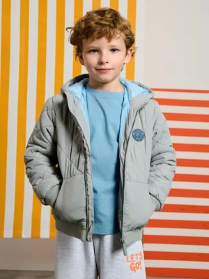 Sinsay - Pikowana kurtka z kapturem - szary