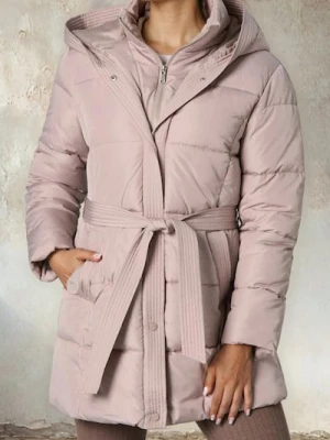 Sinsay - Pikowana kurtka z kapturem - kremowy