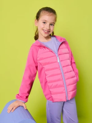 Sinsay - Pikowana kurtka z kapturem - różowy