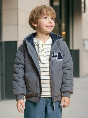 Sinsay - Pikowana kurtka z kapturem - szary