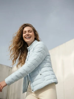 Sinsay - Pikowana kurtka ze stójką - błękitny