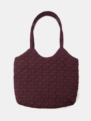 Sinsay - Pikowana torba shopper - bordowy
