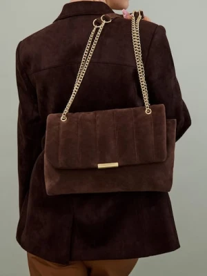 Sinsay - Pikowana torebka hobo - brązowy