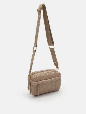 Sinsay - Pikowana torebka listonoszka - beżowy