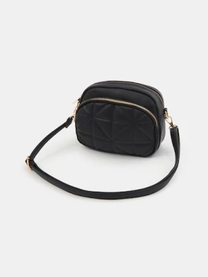 Sinsay - Pikowana torebka na ramię z regulowanym paskiem - czarny