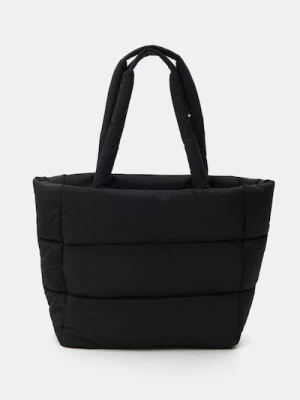 Sinsay - Pikowana torebka shopper - czarny