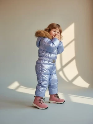 Sinsay - Pikowany kombinezon z kapturem - niebieski