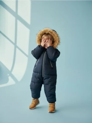 Sinsay - Pikowany kombinezon z odblaskowymi elementami - granatowy