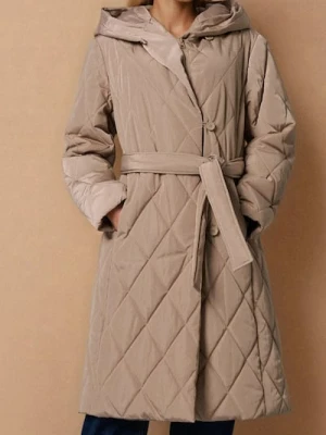 Sinsay - Pikowany płaszcz - beżowy