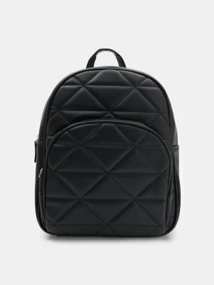 Sinsay - Pikowany plecak z imitacji skóry - czarny