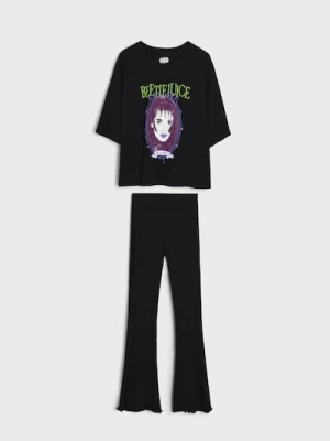 Sinsay - Piżama dwuczęściowa Beetlejuice - czarny