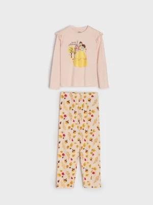 Sinsay - Piżama dwuczęściowa Disney Princess - kremowy