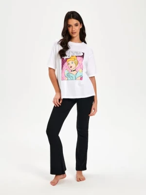 Sinsay - Piżama dwuczęściowa Disney Princesses - kremowy