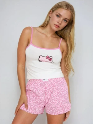 Sinsay - Piżama dwuczęściowa Hello Kitty - kremowy