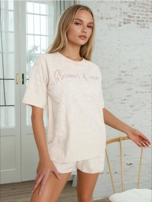 Sinsay - Piżama dwuczęściowa - kremowy