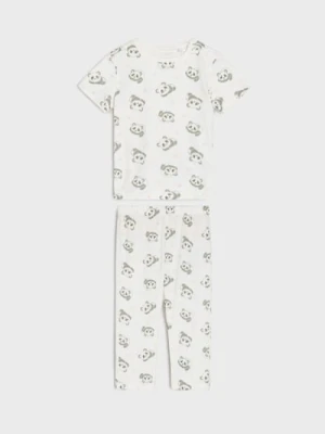 Sinsay - Piżama dwuczęściowa - kremowy