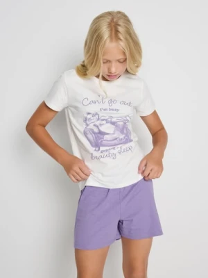 Sinsay - Piżama dwuczęściowa - kremowy