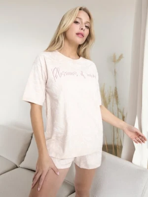 Sinsay - Piżama dwuczęściowa - kremowy