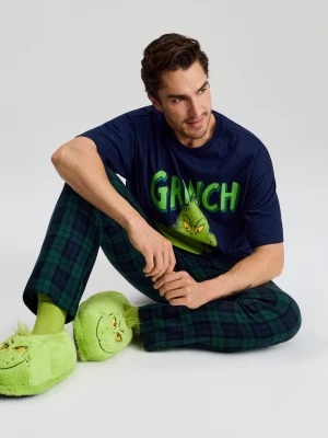 Sinsay - Piżama dwuczęściowa regular fit z nadrukiem świątecznym Grinch - wielobarwny