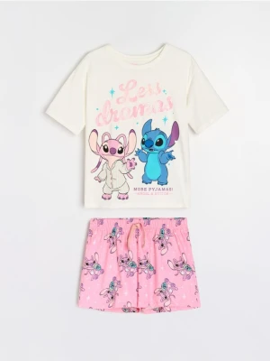 Sinsay - Piżama dwuczęściowa Stitch - kremowy