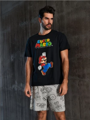 Sinsay - Piżama dwuczęściowa Super Mario - czarny