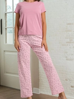 Sinsay - Piżama dwuczęściowa w kwiatowy wzór - różowy