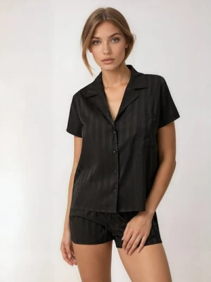 Sinsay - Piżama dwuczęściowa w paski - czarny