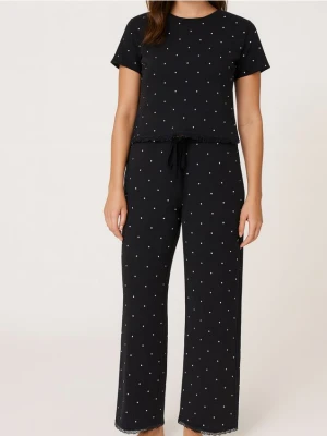 Sinsay - Piżama dwuczęściowa z domieszką wiskozy - czarny
