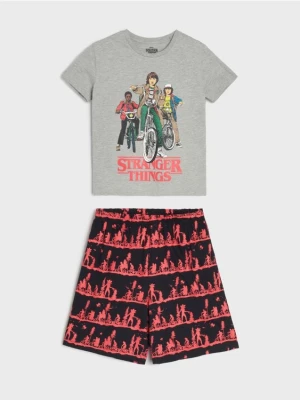 Zdjęcie produktu Sinsay - Piżama dwuczęściowa z domieszką wiskozy Stranger Things - szary