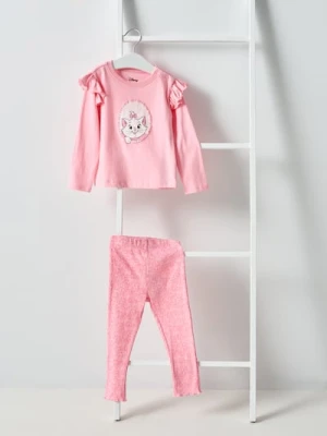 Sinsay - Piżama dwuczęściowa z falbanami The Aristocats - różowy