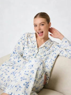 Sinsay - Piżama dwuczęściowa z kwiatowym wzorem - biały