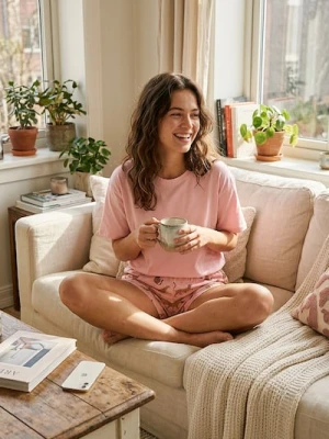 Sinsay - Piżama dwuczęściowa z motywem geparda - pomarańczowy